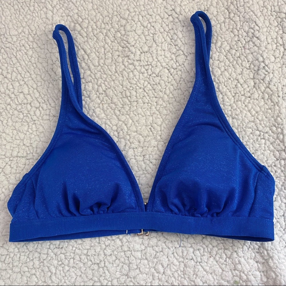 ‼️LAST CHANCE‼️ Xhilaration Shiny Blue Triangle Bikini Top